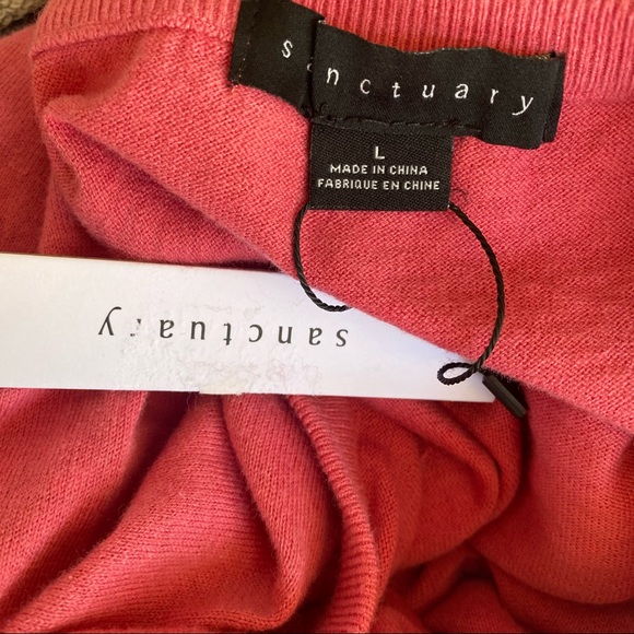 Sanctuary Wild Salmon Tie Front Sweater Blouse - Picture 6 of 6